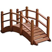 Los mejores  - UK-Gardens Puente de Madera de Teca para adornar el jardín- estanques y Canales